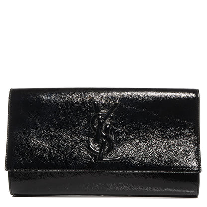 Saint Laurent Patent Monogram Large Belle De Jour Clutch Black 1 of 7