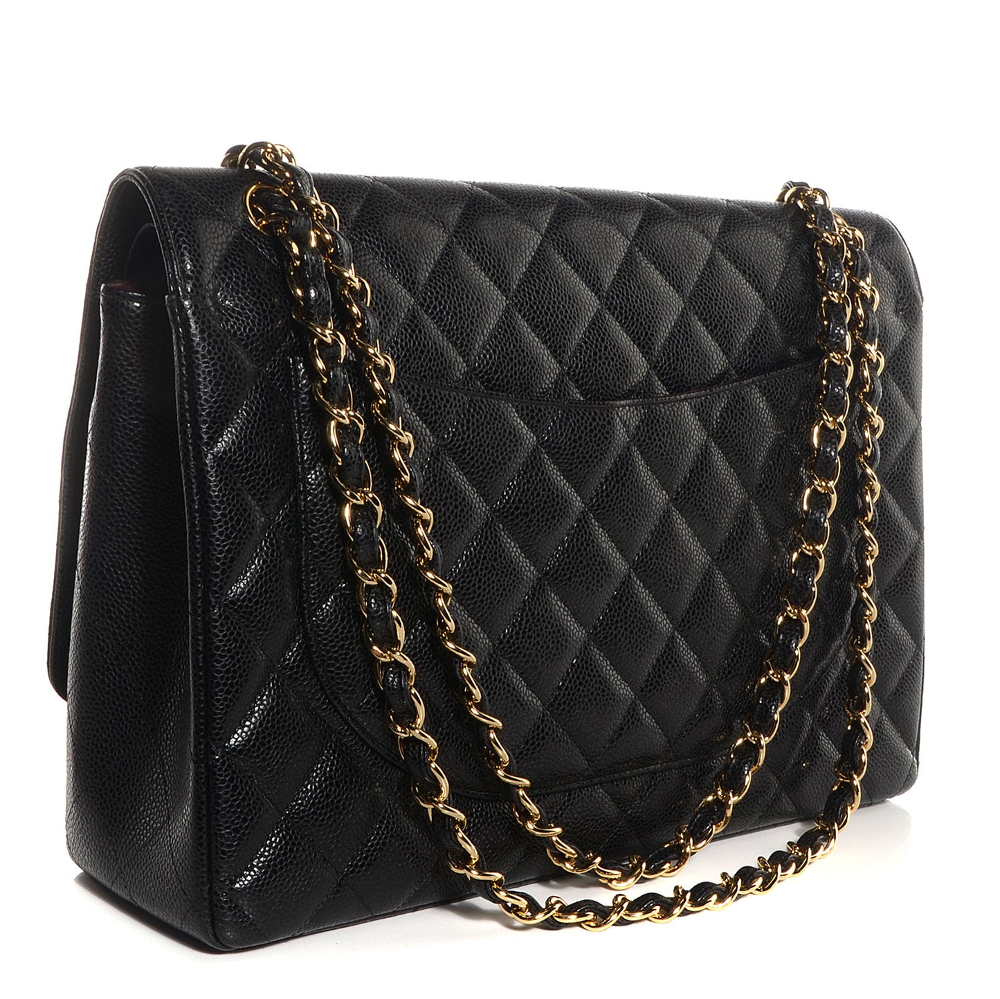 Caviar Quilted Maxi Double Flap Black