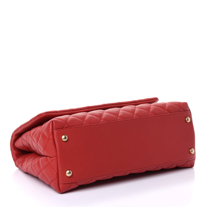 Chanel Caviar Quilted Small Coco Handle Flap Red 3 of 4