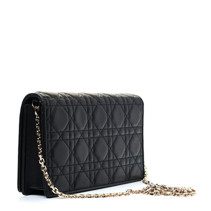 Christian Dior Lambskin Cannage Lady Dior Pouch Black 3 of 5
