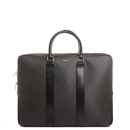 Saint Laurent Toile Classic Monogram Flat Briefcase Black 1 of 9