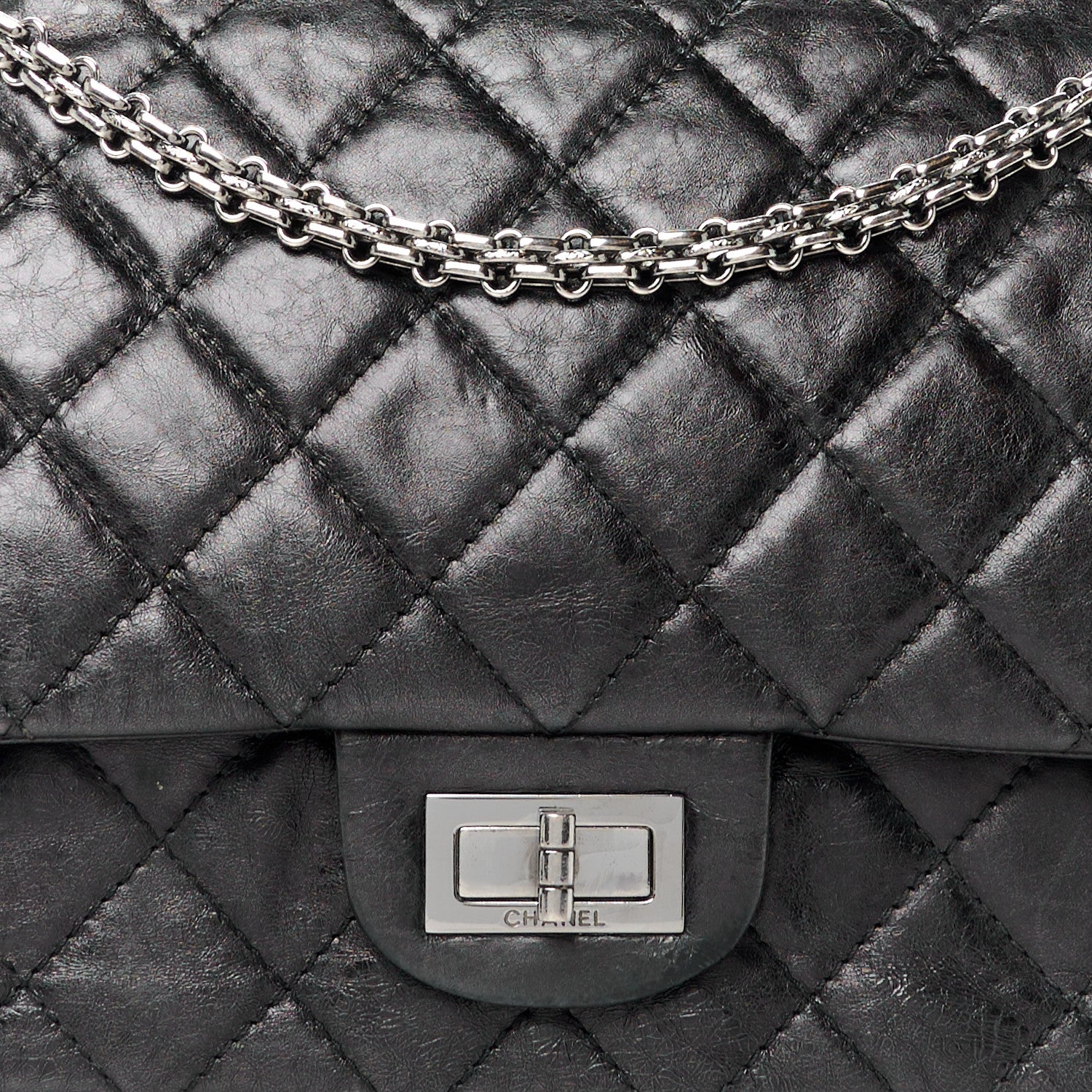 Chanel Aged Calfskin Quilted 2.55 Reissue 227 Flap Black 8 of 12