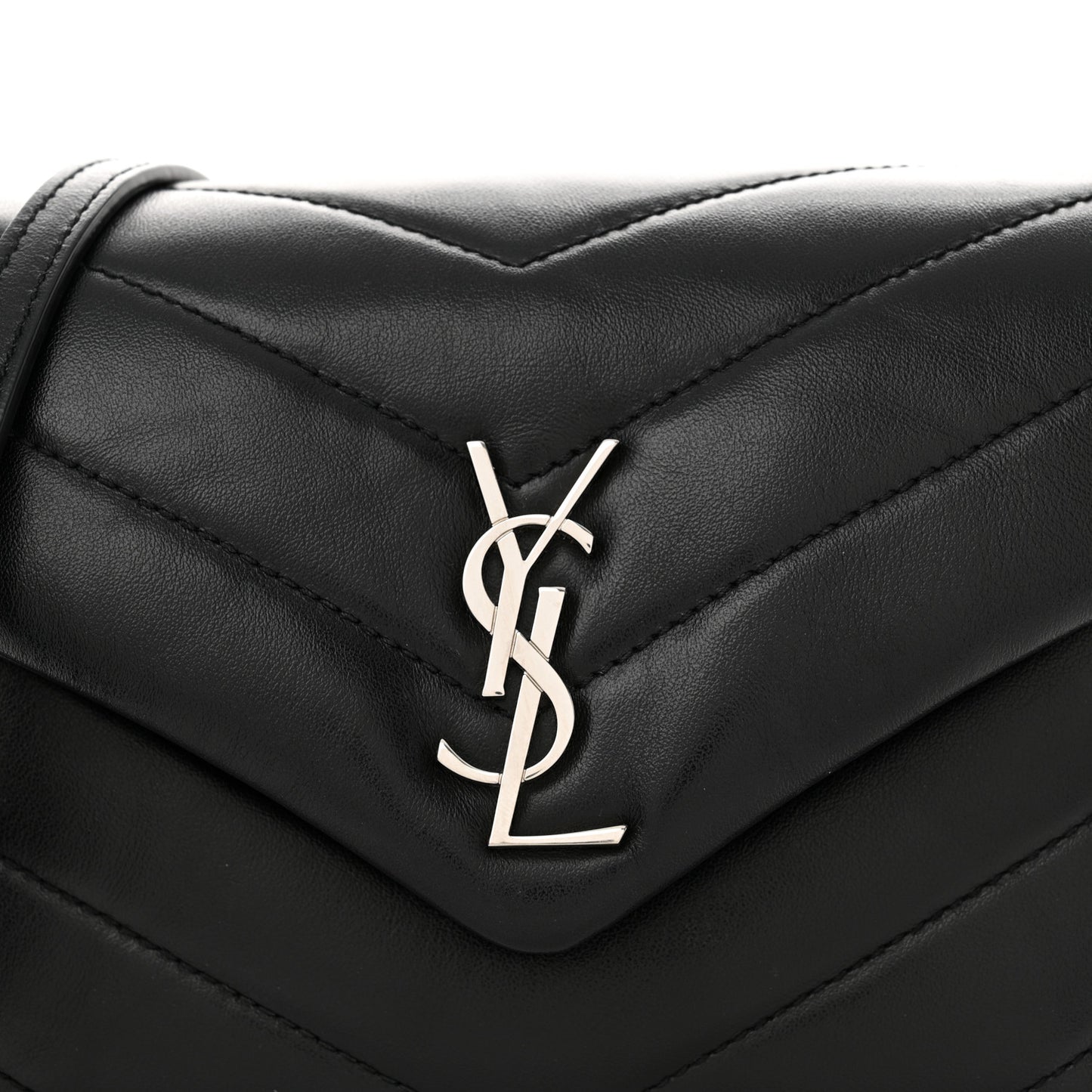 Calfskin Y Quilted Monogram Toy Loulou Crossbody Bag Black