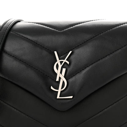 Saint Laurent Calfskin Y Quilted Monogram Toy Loulou Crossbody Bag Black 8 of 14
