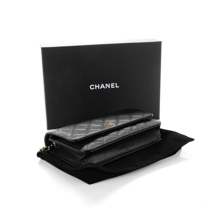 Chanel Caviar Quilted Wallet On Chain WOC Black 4 of 8