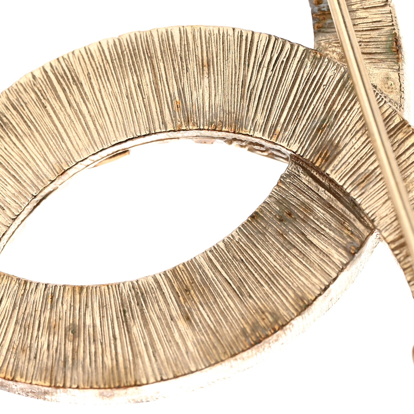 Baguette Crystal Dubai CC Brooch Gold