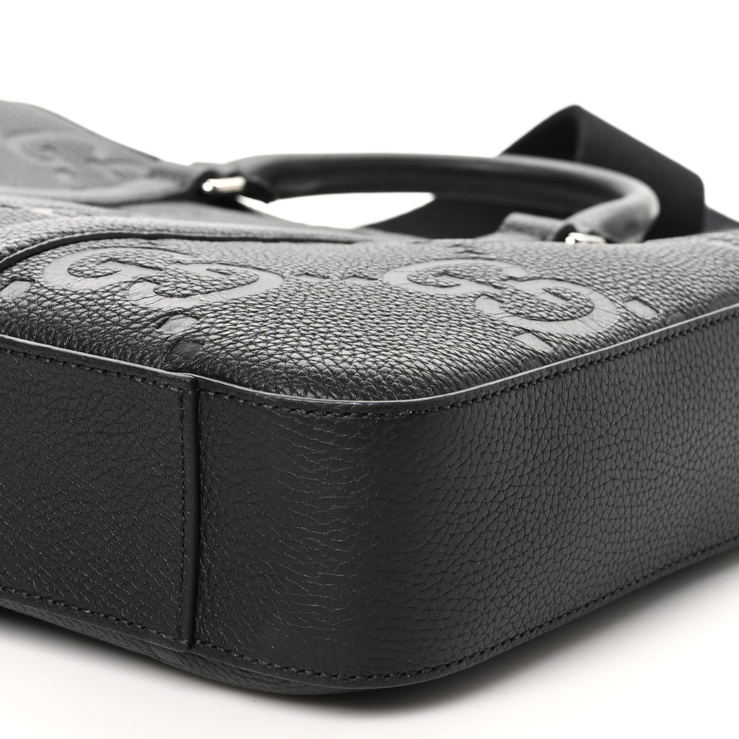 Piuma Calfskin Jumbo GG Embossed Briefcase Black