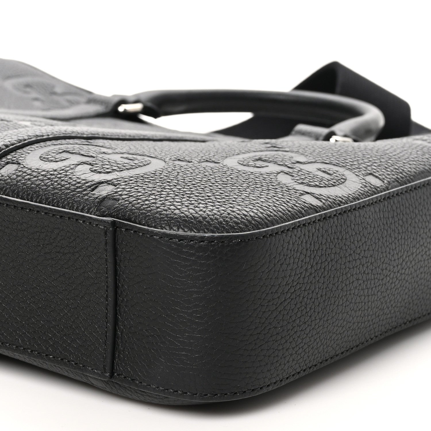 Gucci Piuma Calfskin Jumbo GG Embossed Briefcase Black 10 of 10