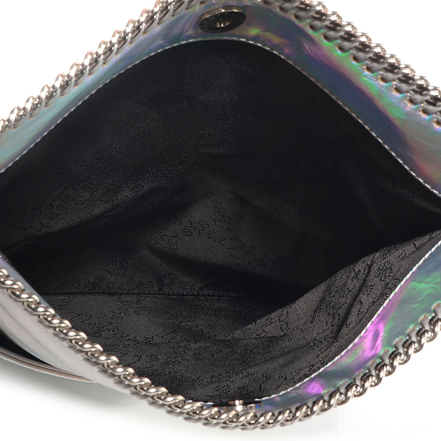 Stella McCartney Holographic Faux Leather Fold Over Falabella Clutch Silver 6 of 11