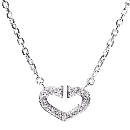 Cartier 18K White Gold Diamond Small Hearts and Symbols Pendant Necklace 4 of 6