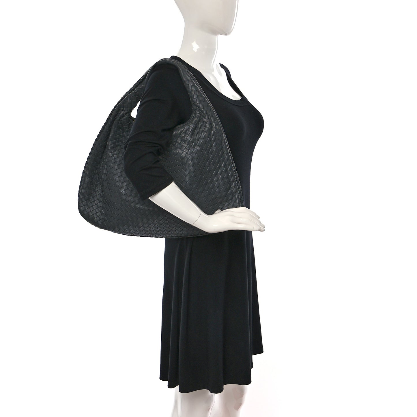 Nappa Intrecciato Large Veneta Hobo Grey