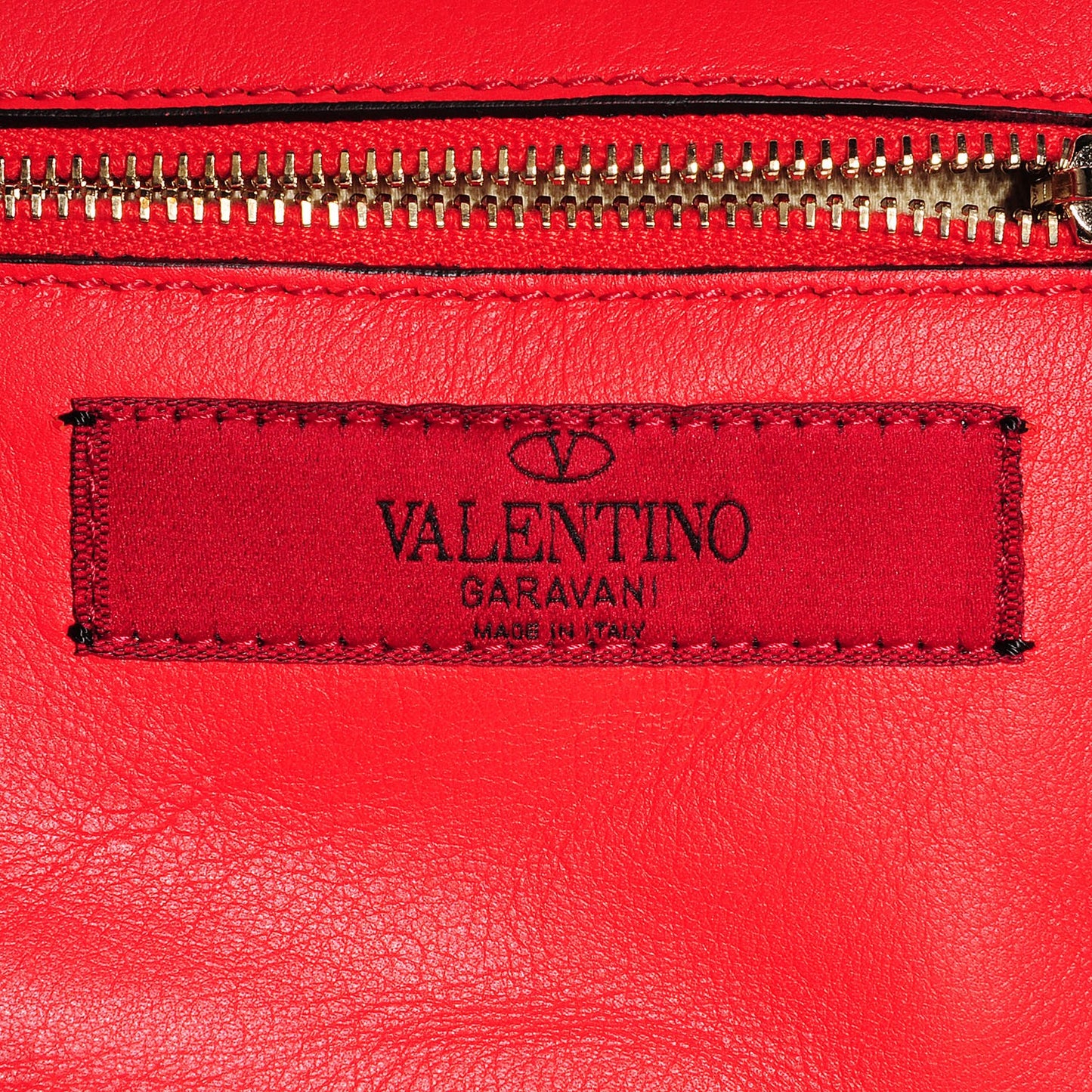 Vitello Mini Rockstud Tote Deep Orange