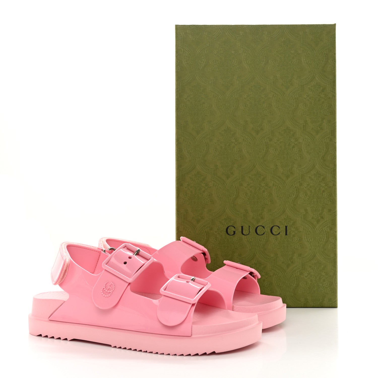 Gucci Rubber Mini Double G Womens Isla Dad Sandals 37 Wild Rose 11 of 11