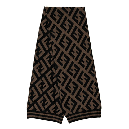 Fendi Wool FF Scarf Brown Black 2 of 3