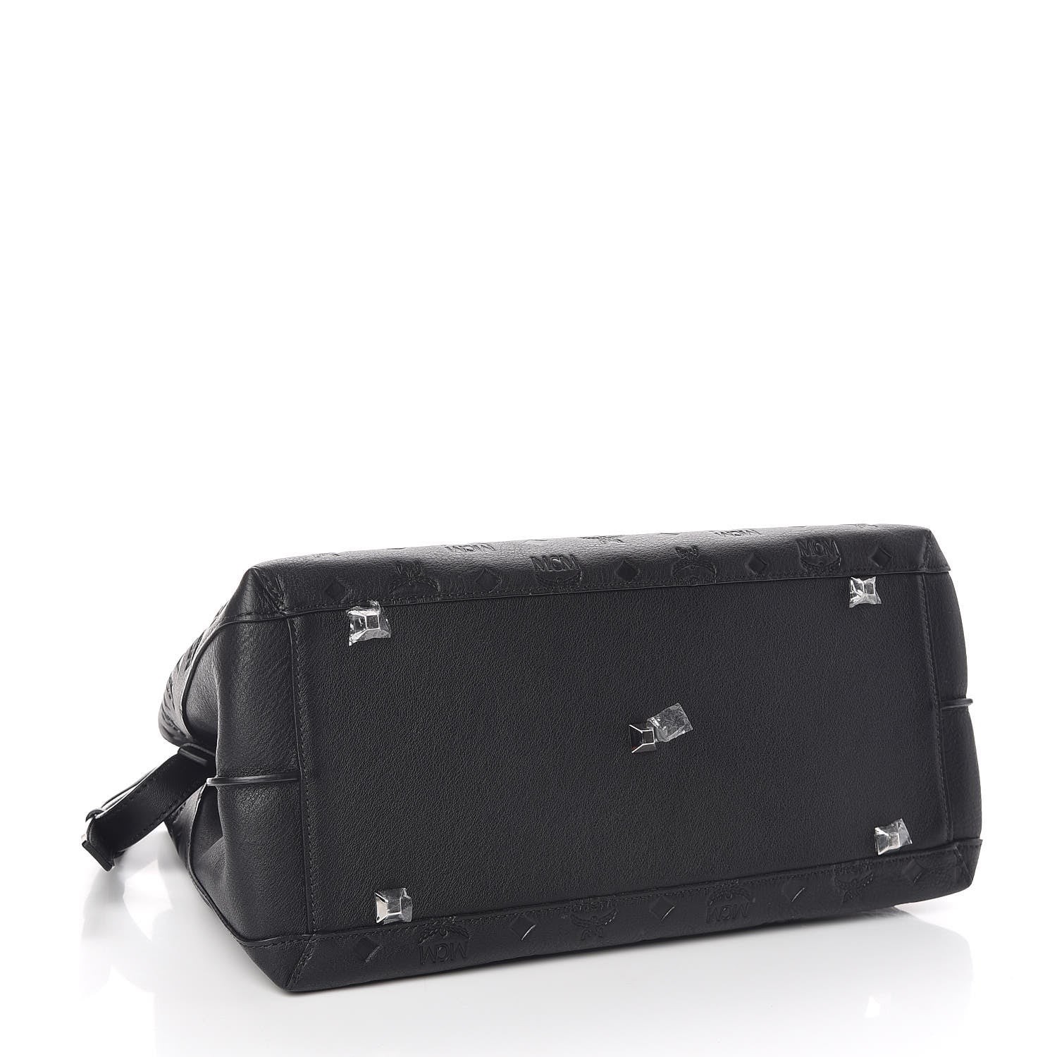 MCM Calfskin Ottomar Monogram Large Essential Tote Black 5 of 10
