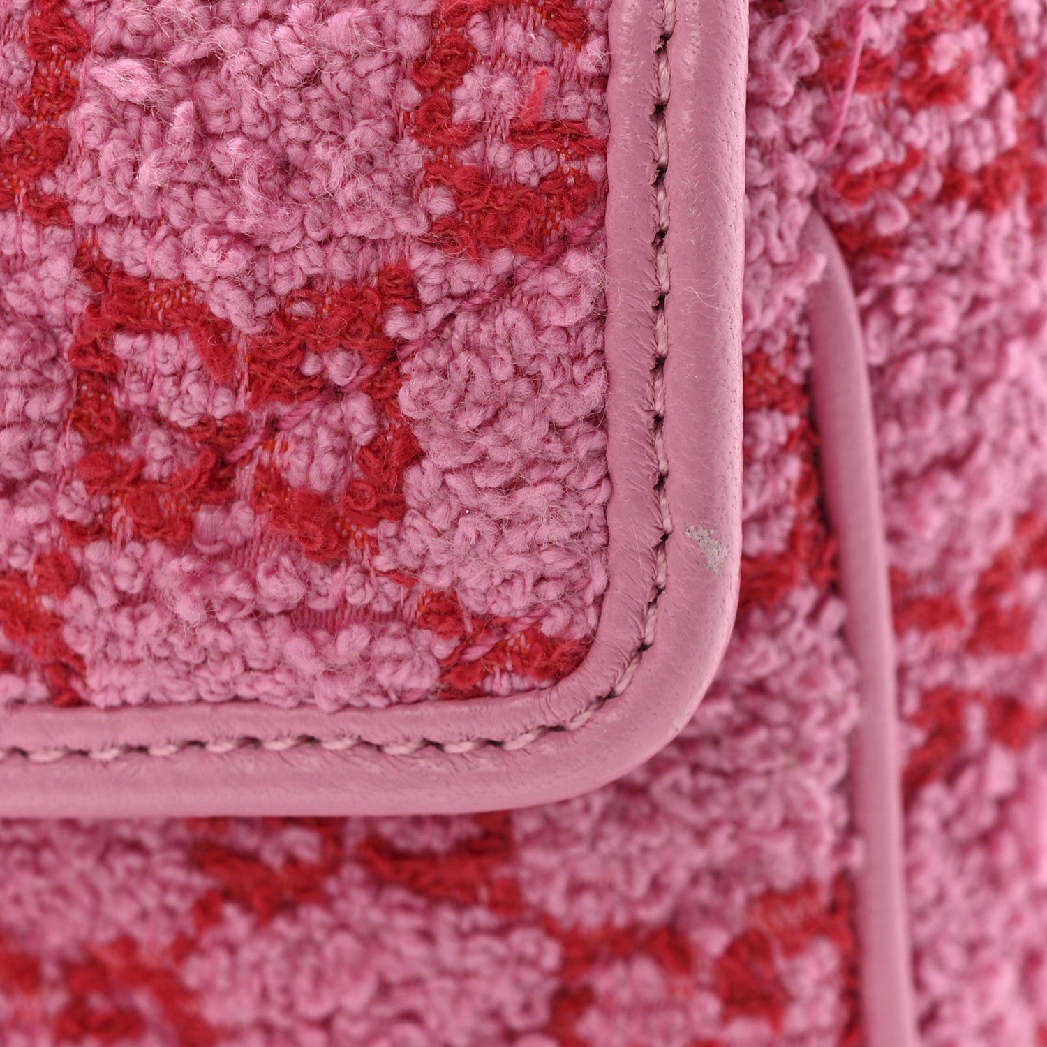 Gucci Tweed GG Monogram Mini GG Marmont Shoulder Bag Pink Red