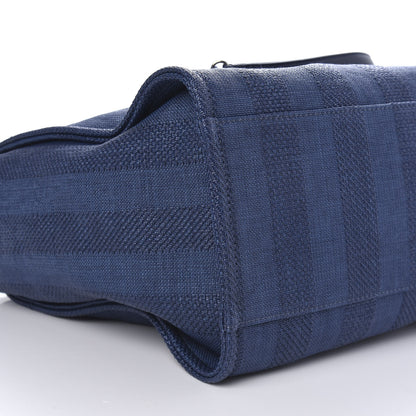Chanel Mixed Fibers Striped Medium Deauville Tote Navy Blue 6 of 10