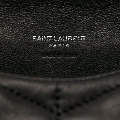 Saint Laurent Lambskin Monogram Loulou Puffer Pouch Clutch Black 12 of 13