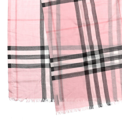 Burberry Wool Silk Gauze Giant Check Scarf Alabaster Pink 3 of 6