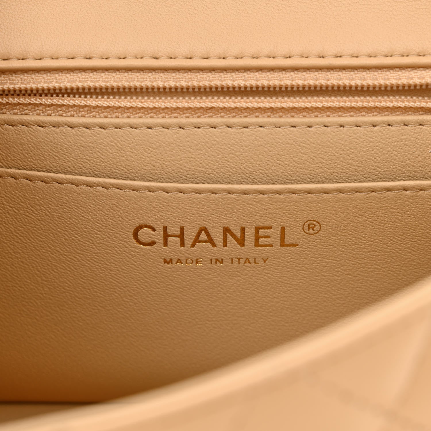 Chanel Lambskin Quilted Mini Rectangular Flap Beige 6 of 10