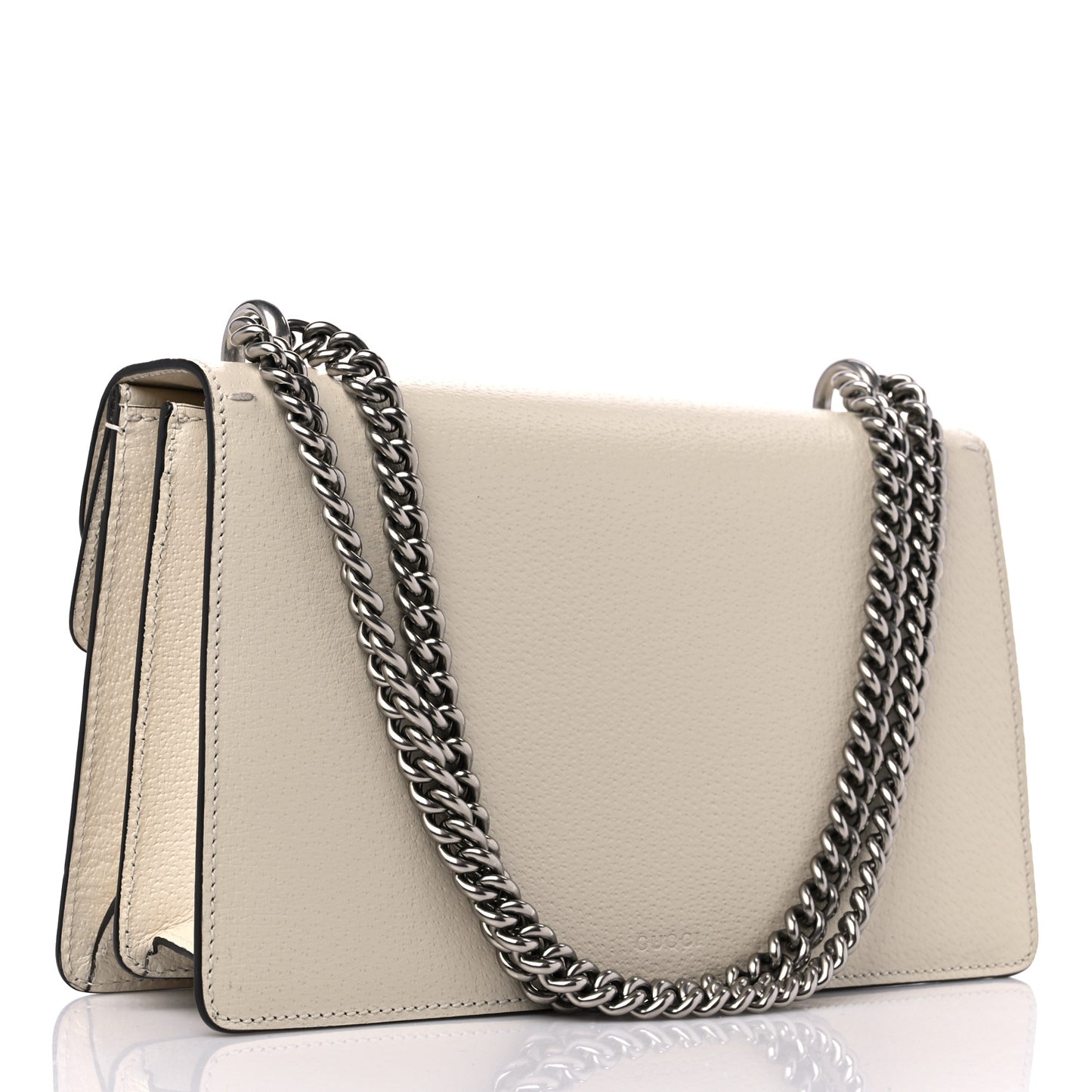Textured Calfskin Crystal Small Dionysus Shoulder Bag Mystic White