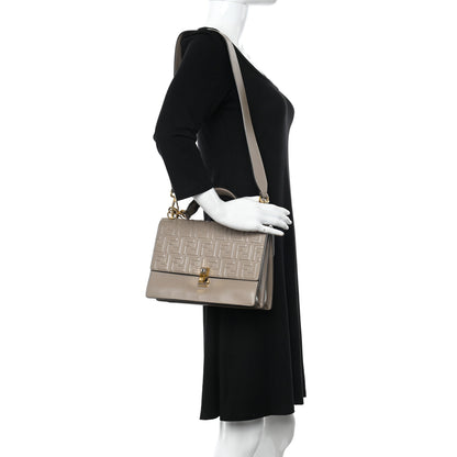Fendi Vitello Liberty FF 1974 Embossed Kan I Shoulder Bag Tortora 2 of 18