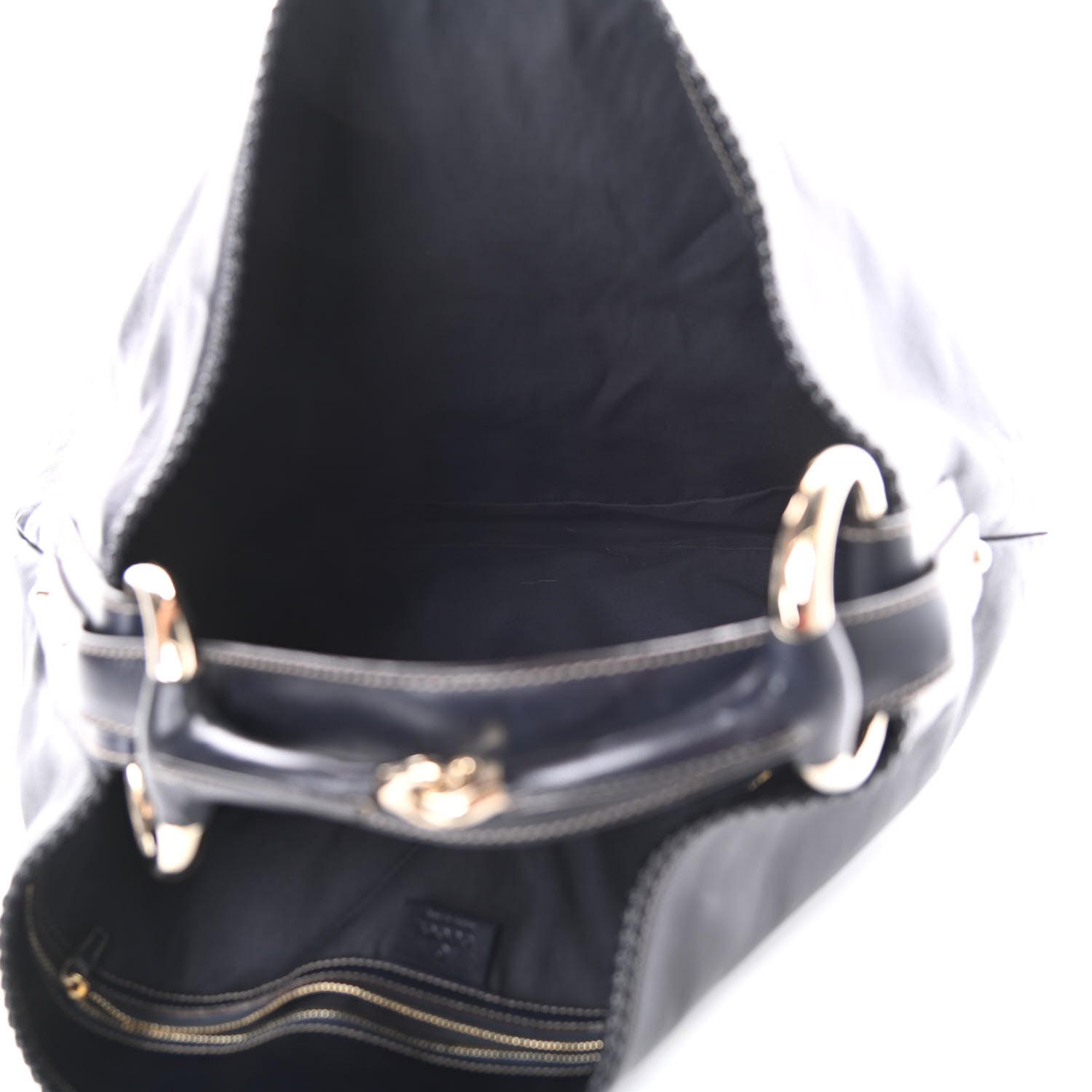 Gucci Calfskin Large Horsebit Chain Hobo Black 5 of 9
