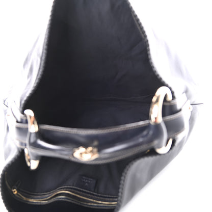 Gucci Calfskin Large Horsebit Chain Hobo Black 5 of 9