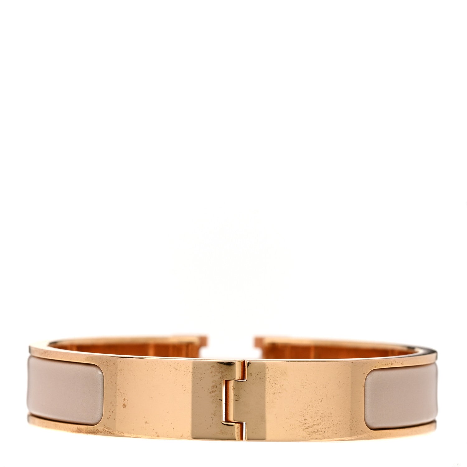 Hermes Enamel Narrow Clic Clac H Bracelet PM Beige Rose 4 of 5