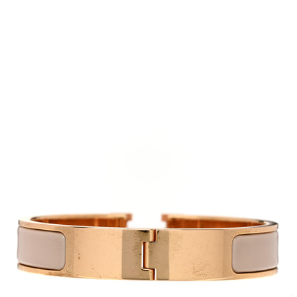 Hermes Enamel Narrow Clic Clac H Bracelet PM Beige Rose 4 of 5
