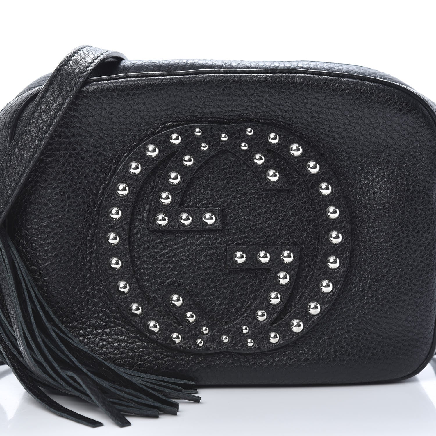 Gucci Pebbled Calfskin Studded Small Soho Disco Bag Black 8 of 10
