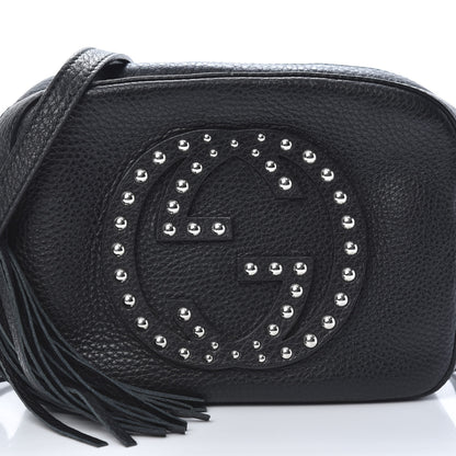 Gucci Pebbled Calfskin Studded Small Soho Disco Bag Black 8 of 10