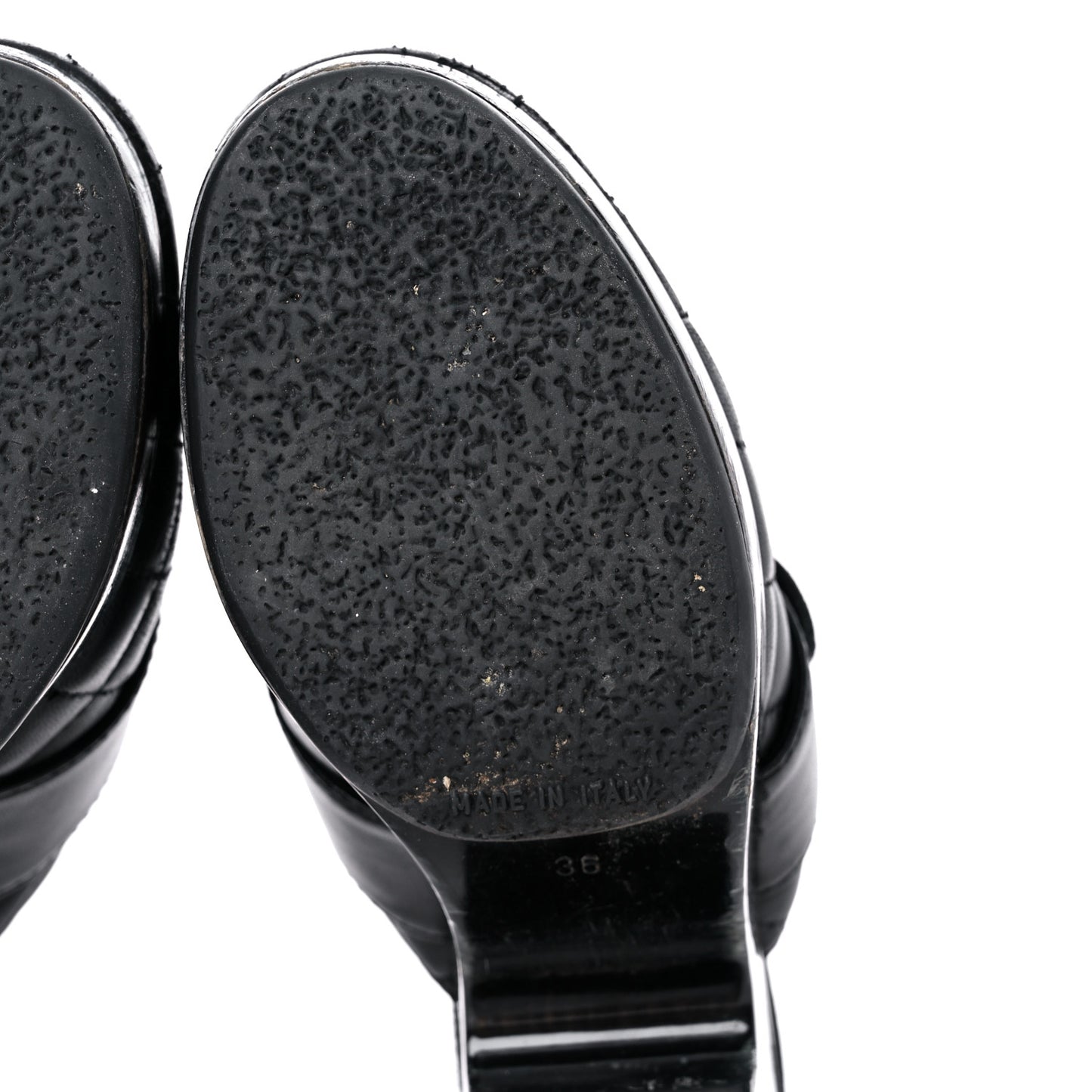 Lambskin Quilted CC Turn Lock Clogs 36 Black