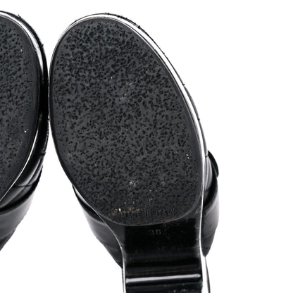 Chanel Lambskin Quilted CC Turn Lock Clogs 36 Black 7 of 16