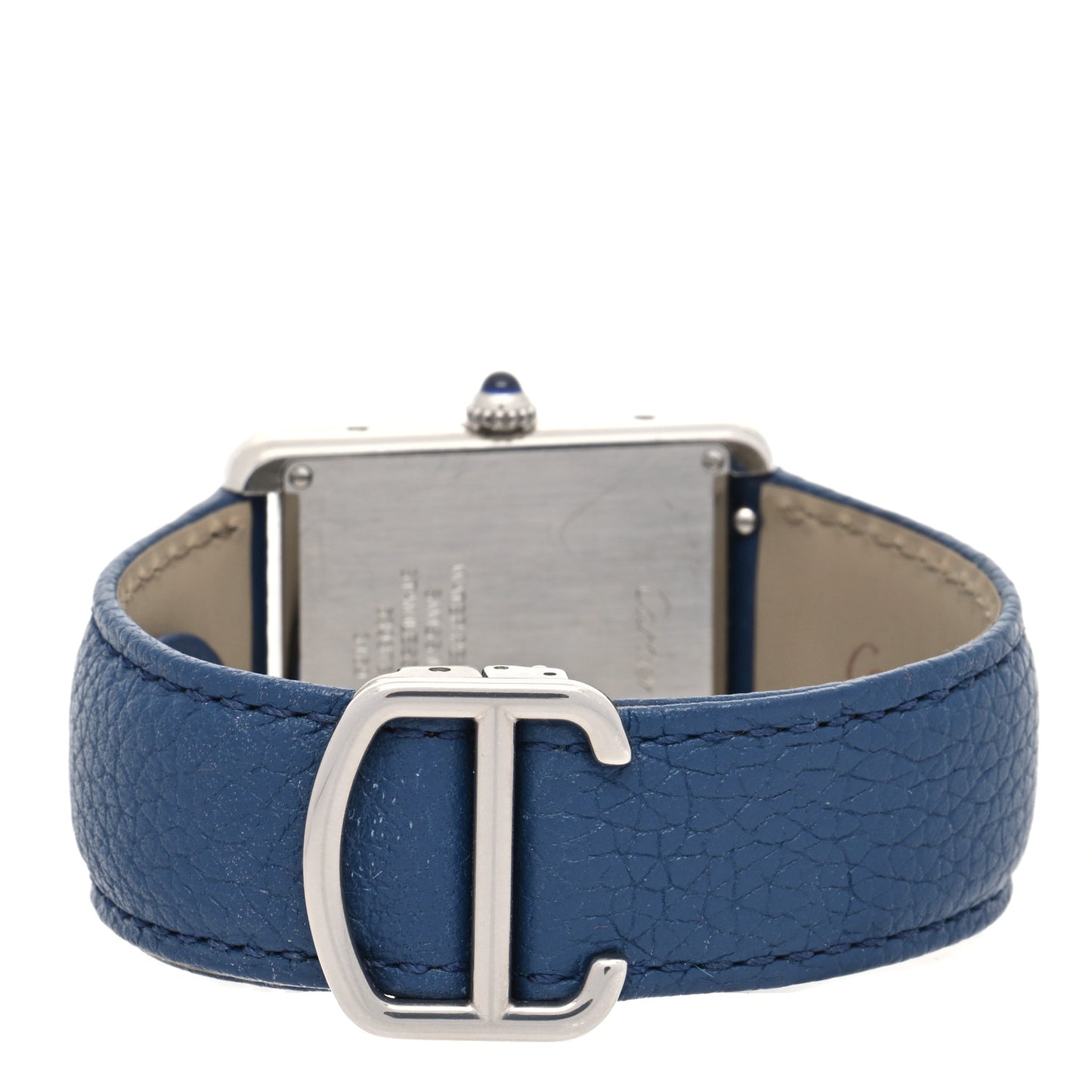 Stainless Steel Calfskin 27mm Tank Solo Quartz Watch Blue