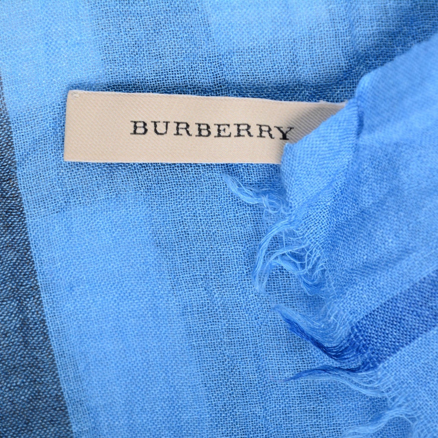 Wool Silk House Check Lightweight Scarf Cornflower Blue