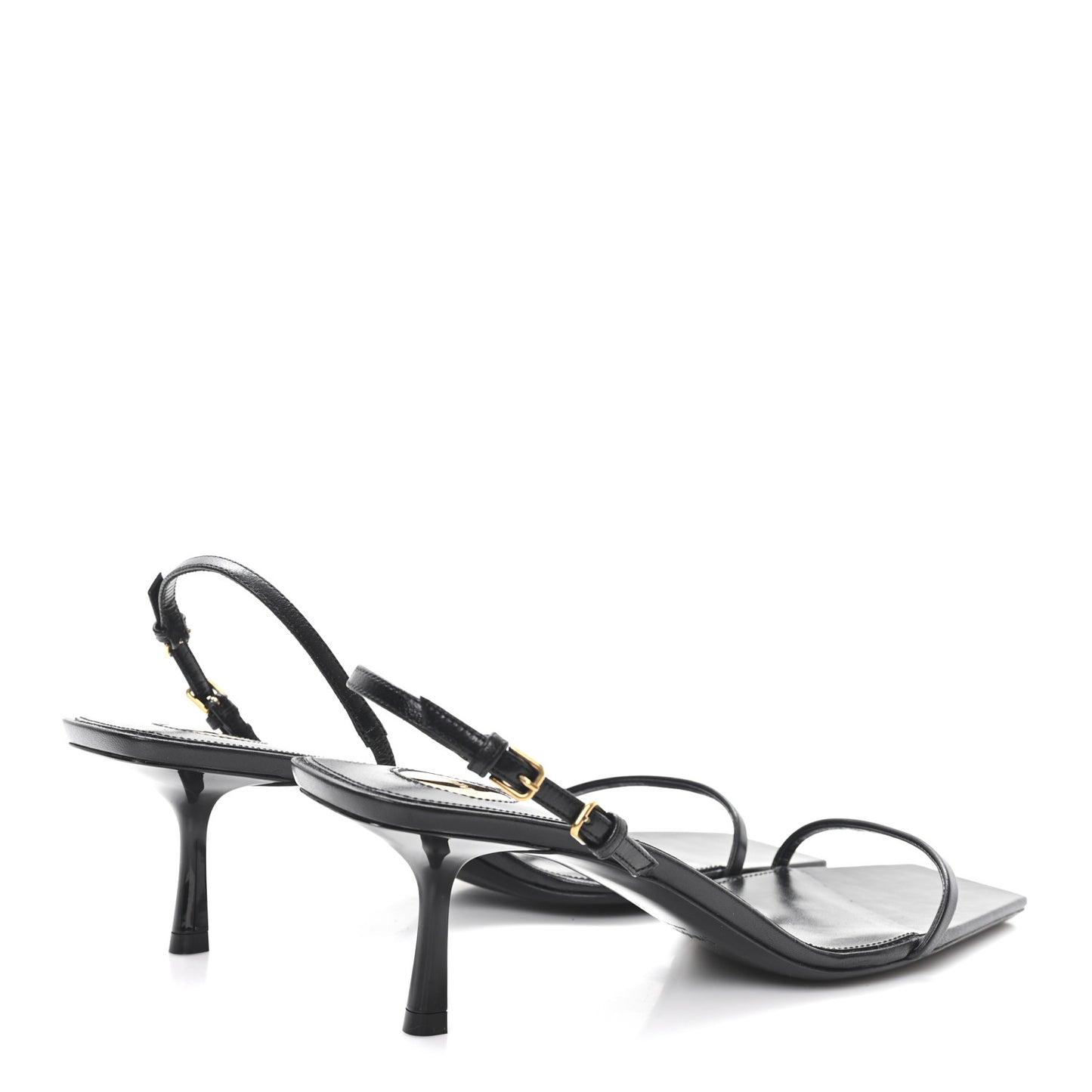 Satin Slingback Jaspe 55 Sandals  41 Black