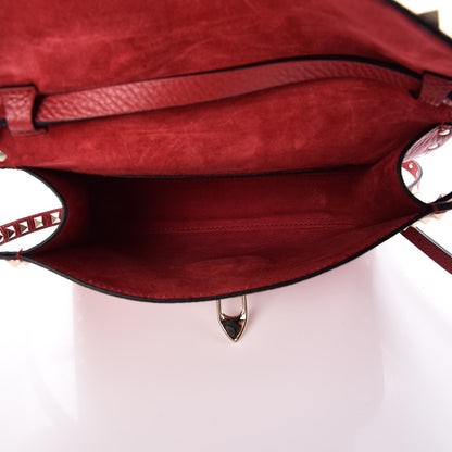 Valentino Garavani Pebbled Calfskin Medium Rockstud Flip Lock Crossbody Bag Red 5 of 6