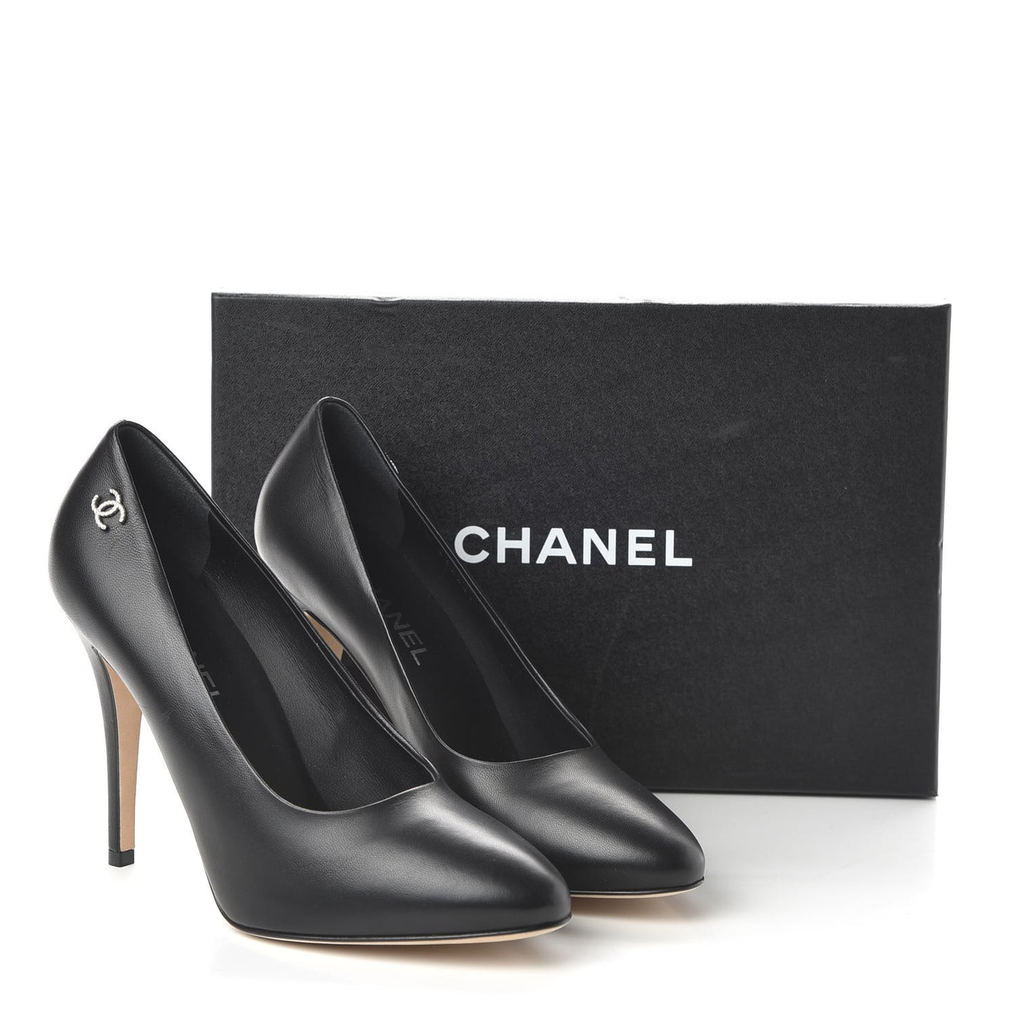 Lambskin CC Pumps 40.5 Black
