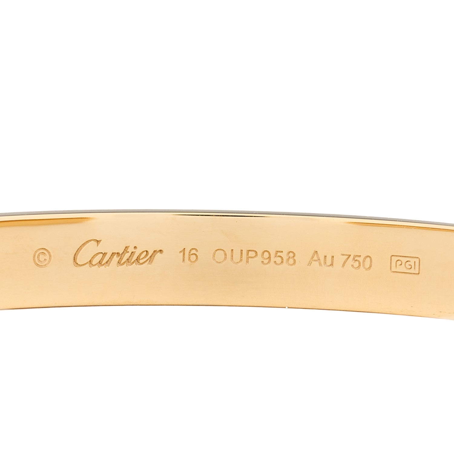 Cartier 18K Yellow Gold LOVE Cuff Bracelet 16 3 of 4