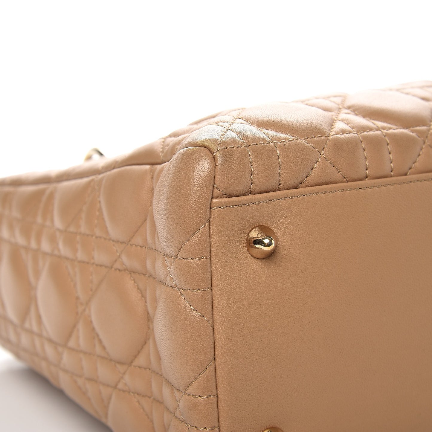 Lambskin Cannage Medium Lady Dior Beige