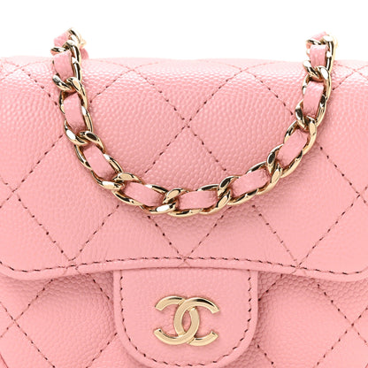 Chanel Caviar Quilted Mini Clutch With Chain Pink 9 of 12