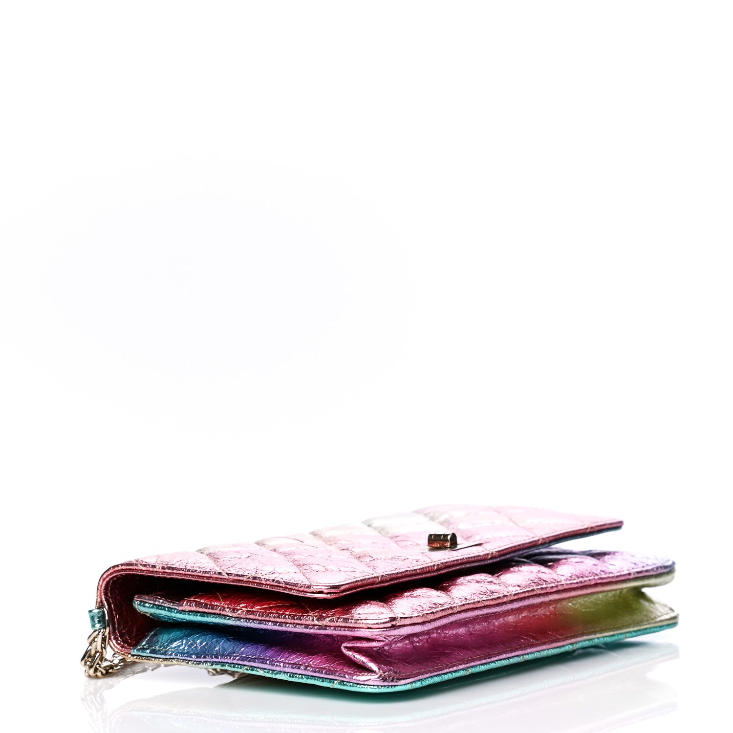 Chanel Metallic Goatskin Quilted 2.55 Reissue Wallet on Chain WOC Multicolor 3 of 6