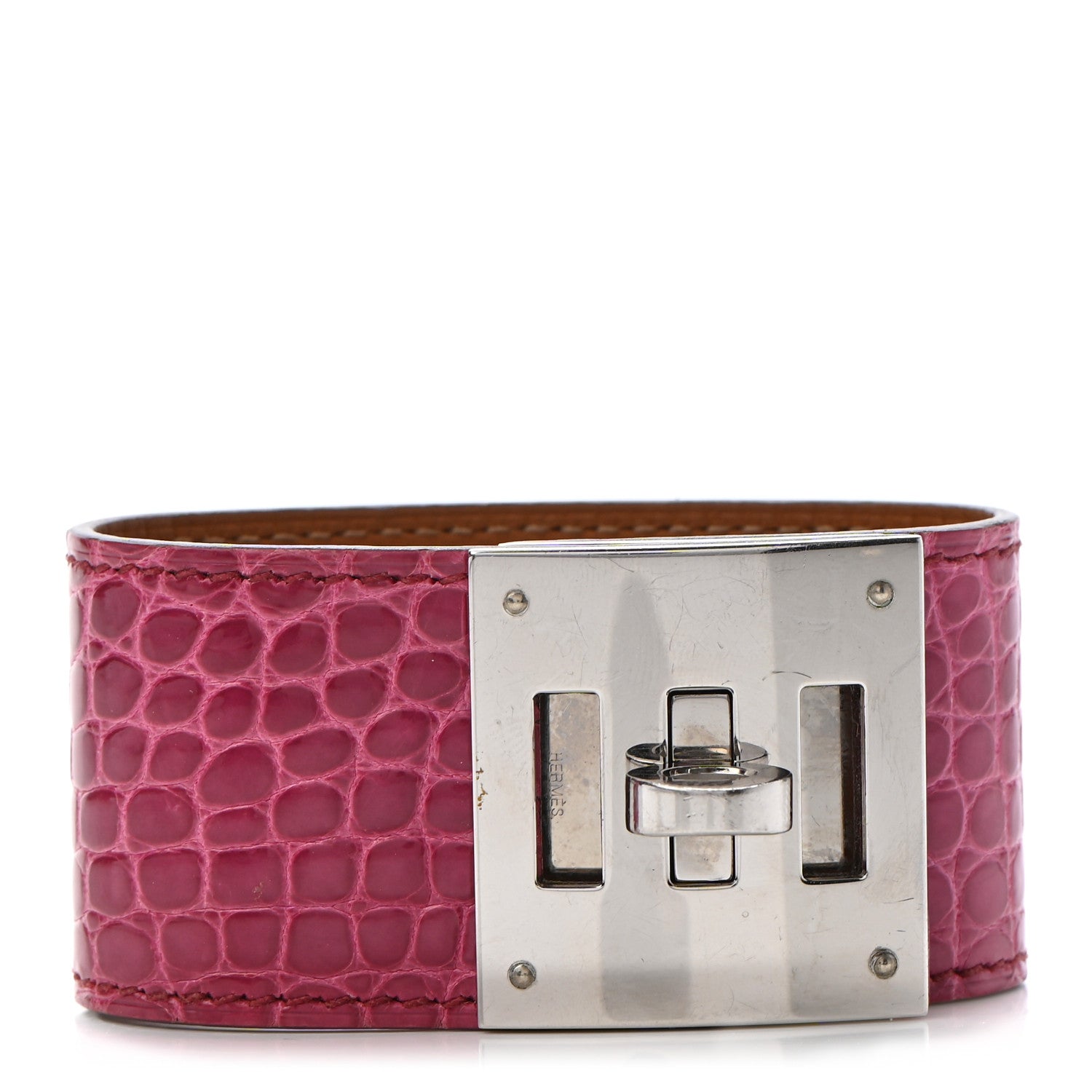 Hermes Shiny Alligator Kelly Dog Bracelet S Fuchsia 1 of 8