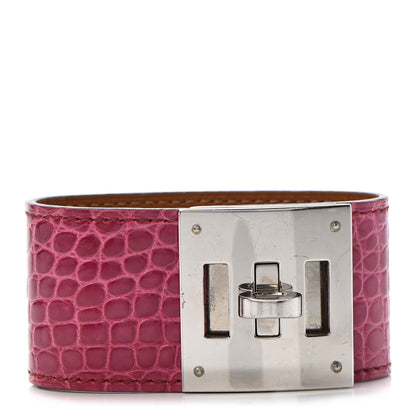 Hermes Shiny Alligator Kelly Dog Bracelet S Fuchsia 1 of 8