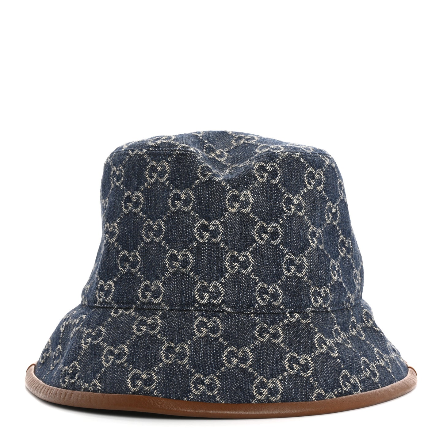 Washed Jacquard Denim Nappa GG Monogram Oscar Bucket Hat M Denim Cuir