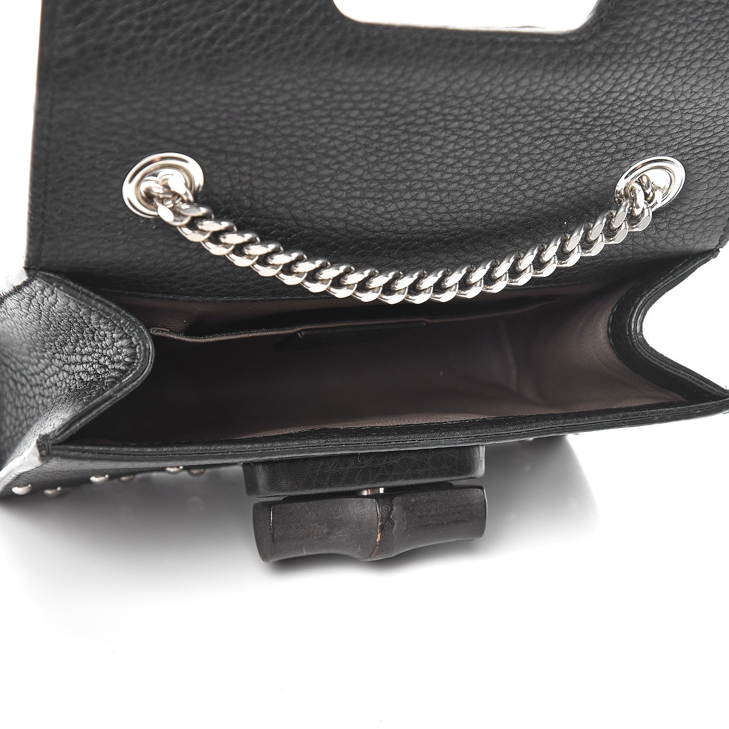 Gucci Calfskin Small Studded Miss Bamboo Shoulder Bag Black 5 of 9