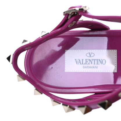 Valentino Garavani PVC Jelly Rockstud Caged Flat Thong Sandals 38 Blossom 9 of 12
