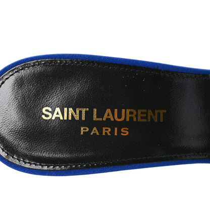 Saint Laurent Crepe De Chine Sandals 39.5 Picasso Blue 7 of 9