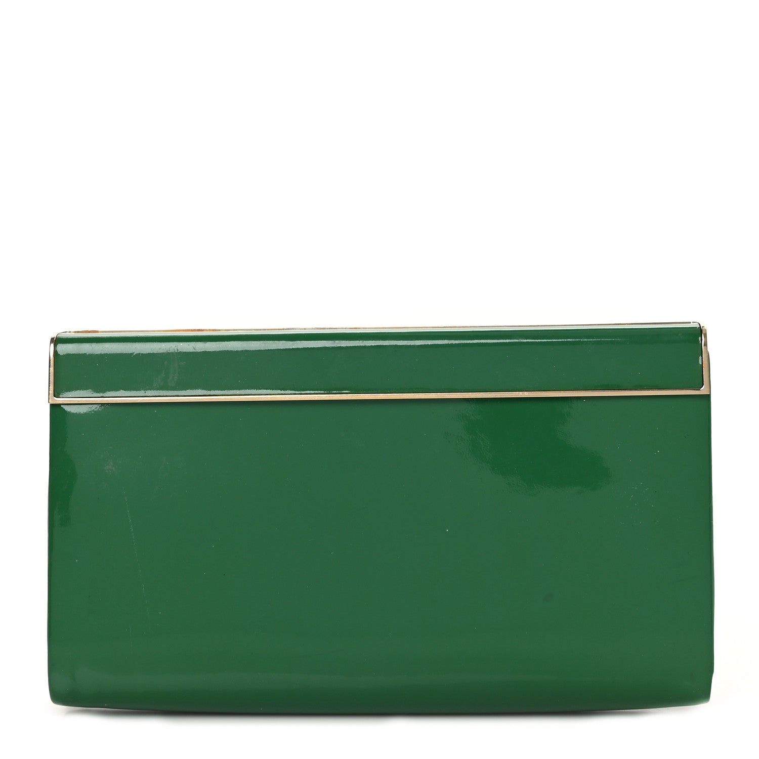 Jimmy Choo Patent Cayla Clutch Jade 1 of 9